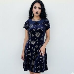 BOGO ModCloth x Collectif Zodiac Celestial Velvet Mini Dress in Size Small
